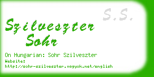 szilveszter sohr business card